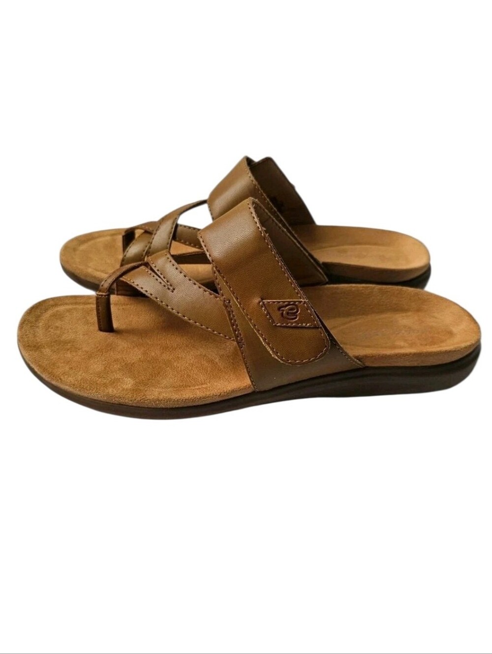 Easy Spirit Wilamena Sandals - Cognac Brown - Size 11W
